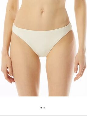 NWT MICHAEL Michael Kors White Bikini Bottom size small full coverage